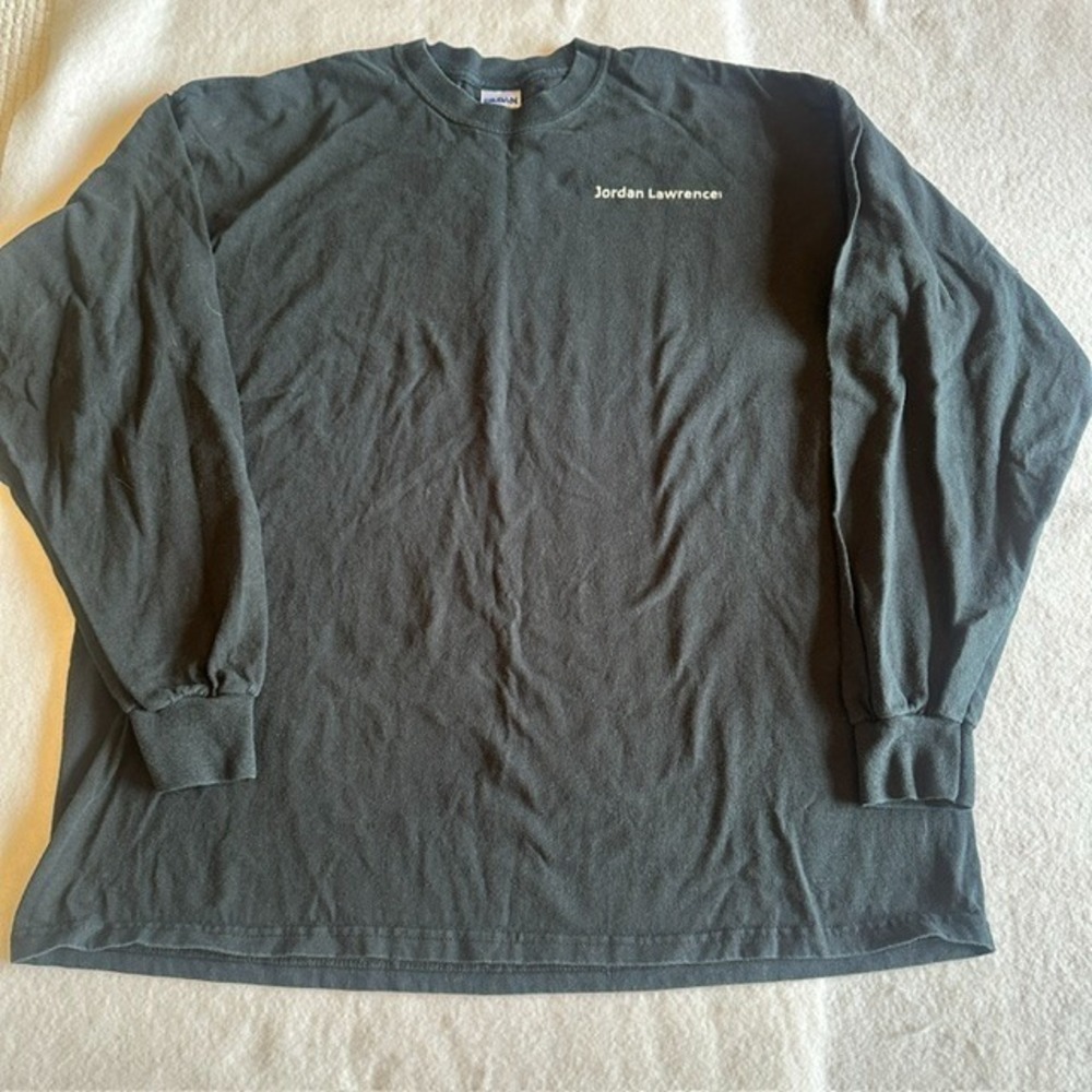 Gildan Ultra Cotton Mens XL Black Long Sleeve T Shirt Jordan Lawrence Pullover